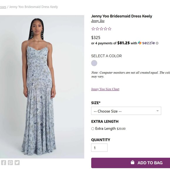 Jenny Yoo Keely bridesmaid dress (chiffon, size 2) - Picture 7 of 8